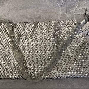 Aldo Silver Beaded Evening Clutch